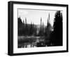 Sunbeam and Trees Reflecting in Lake, Mount Rainier National Park, Washington, USA-Adam Jones-Framed Premium Photographic Print