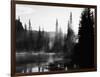 Sunbeam and Trees Reflecting in Lake, Mount Rainier National Park, Washington, USA-Adam Jones-Framed Photographic Print