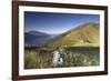 Sunbeam on Church of San Bernardo lights up the landscape around the blue water of Lake Como at daw-Roberto Moiola-Framed Photographic Print