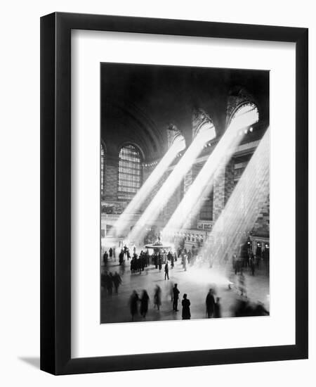 Sunbeams in Grand Central Station-null-Framed Premium Photographic Print