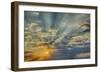 Sunbeams streaming through clouds at sunset, Cincinnati, Ohio-Adam Jones-Framed Photographic Print