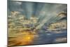 Sunbeams streaming through clouds at sunset, Cincinnati, Ohio-Adam Jones-Mounted Photographic Print