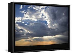 Sunbeams Streaming through Clouds, Masai Mara Game Reserve, Kenya-Adam Jones-Framed Stretched Canvas