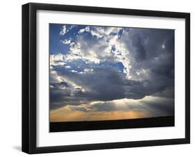 Sunbeams Streaming through Clouds, Masai Mara Game Reserve, Kenya-Adam Jones-Framed Photographic Print