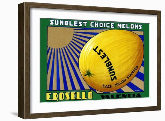 Sunblest Choice Melons-Carol-Framed Art Print