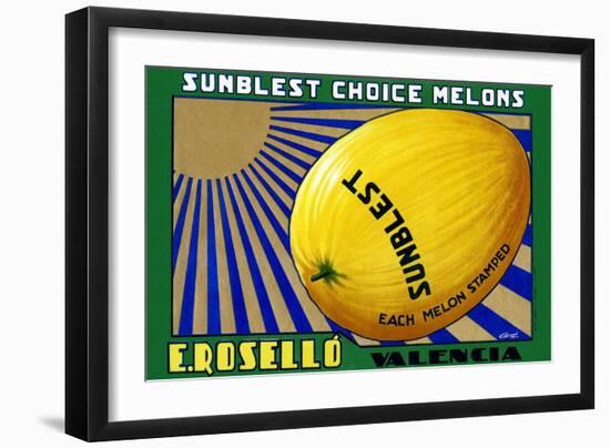 Sunblest Choice Melons-Carol-Framed Art Print