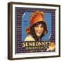 Sunbonnet Brand - Lindsay, California - Citrus Crate Label-Lantern Press-Framed Art Print