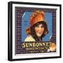 Sunbonnet Brand - Lindsay, California - Citrus Crate Label-Lantern Press-Framed Art Print