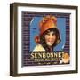 Sunbonnet Brand - Lindsay, California - Citrus Crate Label-Lantern Press-Framed Art Print