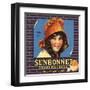 Sunbonnet Brand - Lindsay, California - Citrus Crate Label-Lantern Press-Framed Art Print