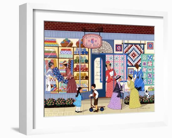 Sunbonnet Quilt Shop-Sheila Lee-Framed Giclee Print