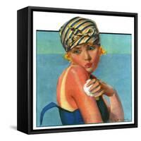 "Sunburned Sunbather,"July 6, 1929-Penrhyn Stanlaws-Framed Stretched Canvas