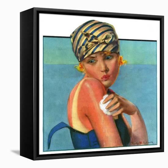 "Sunburned Sunbather,"July 6, 1929-Penrhyn Stanlaws-Framed Stretched Canvas