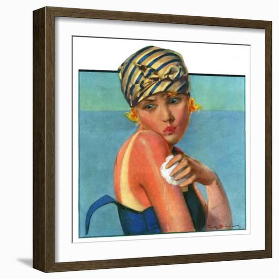 "Sunburned Sunbather,"July 6, 1929-Penrhyn Stanlaws-Framed Giclee Print