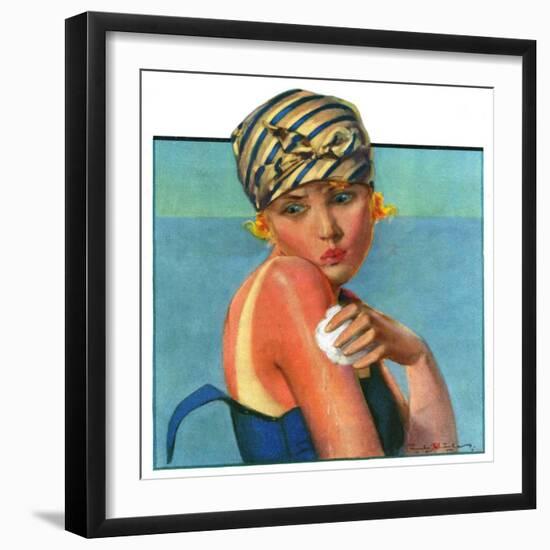 "Sunburned Sunbather,"July 6, 1929-Penrhyn Stanlaws-Framed Giclee Print