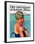 "Sunburned Sunbather," Saturday Evening Post Cover, July 6, 1929-Penrhyn Stanlaws-Framed Giclee Print