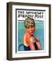 "Sunburned Sunbather," Saturday Evening Post Cover, July 6, 1929-Penrhyn Stanlaws-Framed Giclee Print