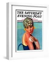 "Sunburned Sunbather," Saturday Evening Post Cover, July 6, 1929-Penrhyn Stanlaws-Framed Giclee Print