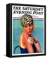 "Sunburned Sunbather," Saturday Evening Post Cover, July 6, 1929-Penrhyn Stanlaws-Framed Stretched Canvas