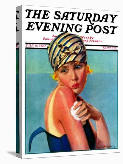 "Sunburned Sunbather," Saturday Evening Post Cover, July 6, 1929-Penrhyn Stanlaws-Stretched Canvas