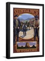 Sundance, Wyoming - Shootout Scene-Lantern Press-Framed Art Print