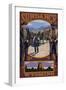 Sundance, Wyoming - Shootout Scene-Lantern Press-Framed Art Print