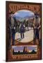 Sundance, Wyoming - Shootout Scene-Lantern Press-Framed Art Print