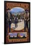 Sundance, Wyoming - Shootout Scene-Lantern Press-Framed Art Print