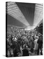 Sunday Afternoon Crowd of Passenger Waiting For Trains at Union Station-Alfred Eisenstaedt-Stretched Canvas