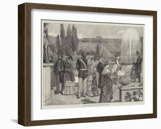 Sunday Afternoon in the Garden of Sans Souci, Potsdam-null-Framed Giclee Print