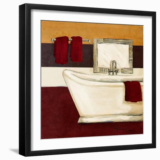 Sunday Bath in Red I-Hakimipour-ritter-Framed Art Print