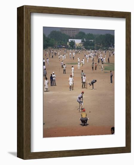 Sunday Cricket, New Delhi, India-David Lomax-Framed Photographic Print