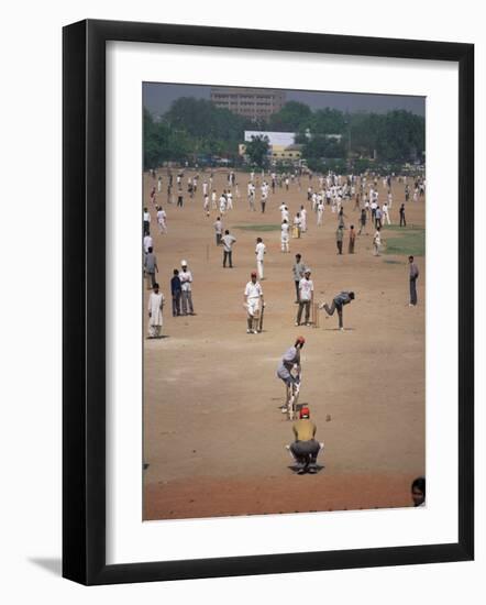 Sunday Cricket, New Delhi, India-David Lomax-Framed Photographic Print