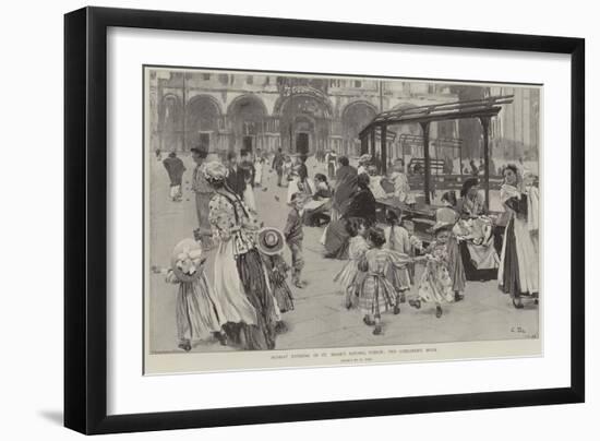 Sunday Evening in St Mark's Square, Venice, the Children's Hour-null-Framed Giclee Print