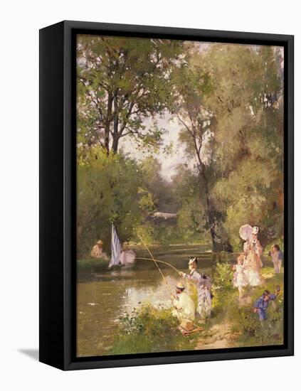 Sunday in the Park-Philippe Jacques Linder-Framed Stretched Canvas