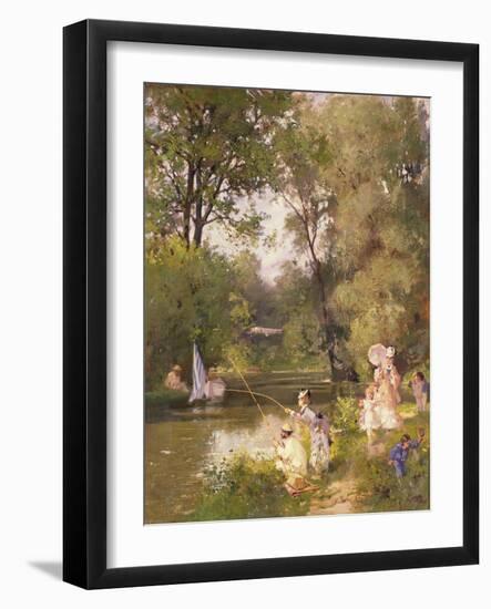 Sunday in the Park-Philippe Jacques Linder-Framed Giclee Print