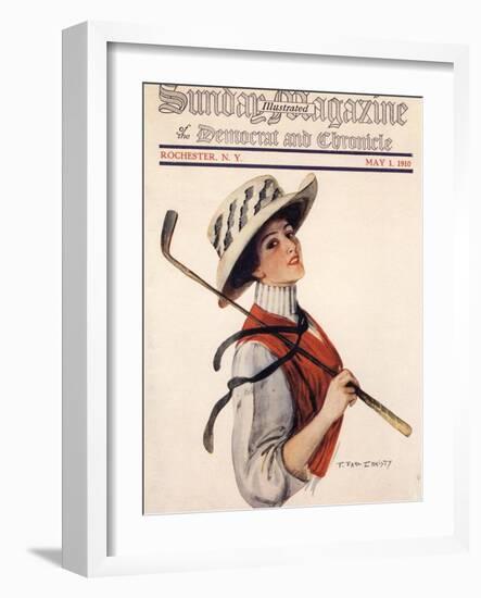 Sunday Magazine, Golf Womens Hats Portraits Magazine, USA, 1910-null-Framed Giclee Print
