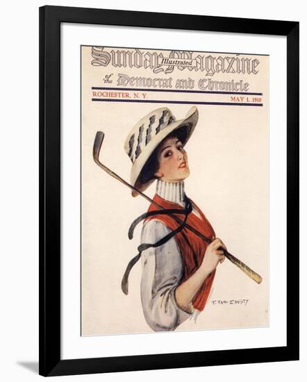 Sunday Magazine, Golf Womens Hats Portraits Magazine, USA, 1910-null-Framed Giclee Print