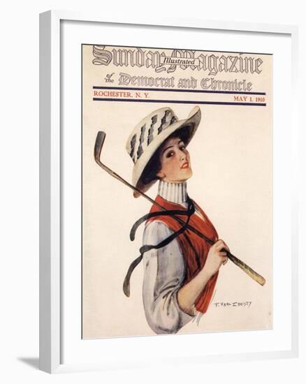 Sunday Magazine, Golf Womens Hats Portraits Magazine, USA, 1910-null-Framed Giclee Print