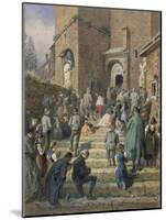 Sunday Mass at the Church of Eisenerz (1869)-Carl Goebel-Mounted Giclee Print