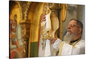 Sunday Mass in Haifa Melkite Cathedral celebrated by Bishop Elias Chacour, Haifa-Godong-Stretched Canvas