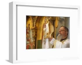 Sunday Mass in Haifa Melkite Cathedral celebrated by Bishop Elias Chacour, Haifa-Godong-Framed Photographic Print