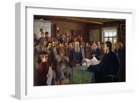 Sunday Message in a Village School, 1895-Nikolai Petrovich Bogdanov-Belsky-Framed Giclee Print