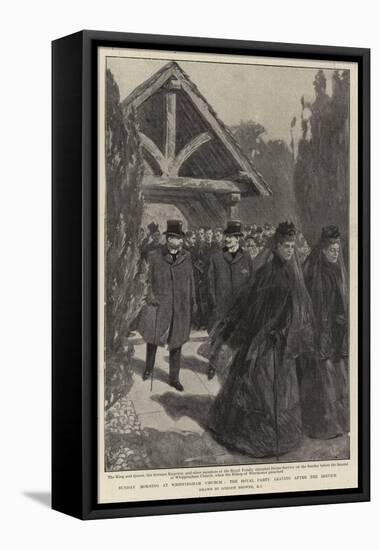 Sunday Morning at Whippingham Church, the Royal Party Leaving after the Service-Gordon Frederick Browne-Framed Stretched Canvas