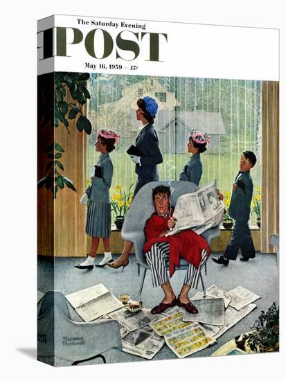 "Sunday Morning" Saturday Evening Post Cover, May 16,1959-Norman Rockwell-Stretched Canvas