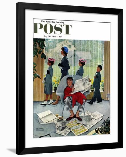 "Sunday Morning" Saturday Evening Post Cover, May 16,1959-Norman Rockwell-Framed Giclee Print