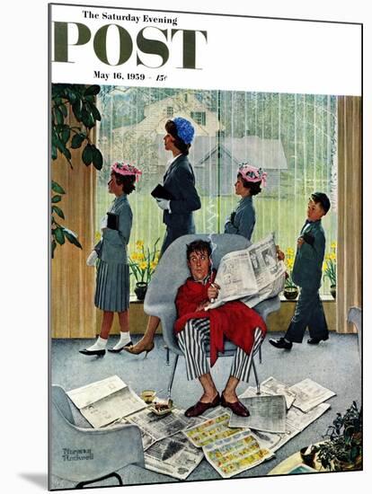 "Sunday Morning" Saturday Evening Post Cover, May 16,1959-Norman Rockwell-Mounted Giclee Print