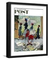 "Sunday Morning" Saturday Evening Post Cover, May 16,1959-Norman Rockwell-Framed Giclee Print