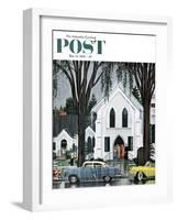 "Sunday Rain" Saturday Evening Post Cover, May 24, 1958-E. Melbourne Brindle-Framed Giclee Print