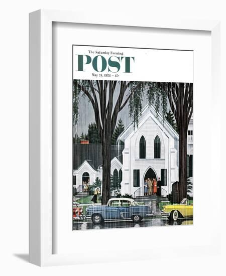 "Sunday Rain" Saturday Evening Post Cover, May 24, 1958-E. Melbourne Brindle-Framed Giclee Print